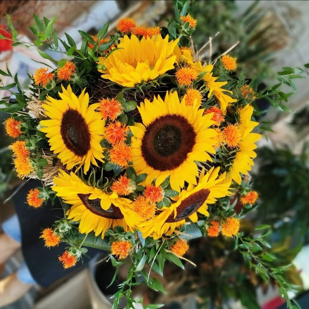 Sviežy slnečnicový aranžmán